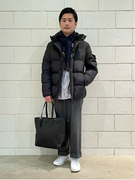 「TAKEO KIKUCHI（タケオキクチ）のアイテム（ダウンジャケット/コート）」を使った、TAKEO KIKUCHIさん（メンズ・165cm）の冬コーディネート