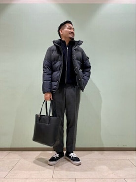 「TAKEO KIKUCHI（タケオキクチ）のアイテム（ダウンジャケット/コート）」を使った、TAKEO KIKUCHIさん（メンズ・175cm）の冬コーディネート