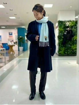 「TAKEO KIKUCHI（タケオキクチ）のアイテム（チェスターコート）」を使った、TAKEO KIKUCHIさん（メンズ・162cm）の冬コーディネート