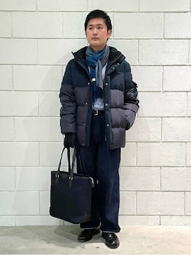 「TAKEO KIKUCHI（タケオキクチ）のアイテム（ダウンジャケット/コート）」を使った、TAKEO KIKUCHIさん（メンズ・165cm）の冬コーディネート
