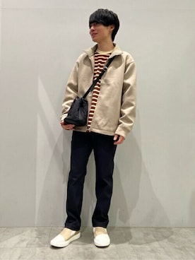 「5ポケットパンツ」｜TAKEO KIKUCHIさん（メンズ・166cm）の冬コーディネート