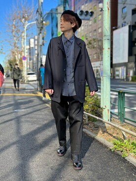 「40ct&525」｜「アイテム（ブルゾン）」を使った、TAKEO KIKUCHIさん（メンズ・176cm）の冬コーディネート
