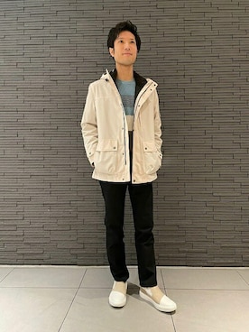 「TAKEO KIKUCHI（タケオキクチ）のアイテム（ダウンジャケット/コート）」を使った、TAKEO KIKUCHIさん（メンズ・173cm）の冬コーディネート