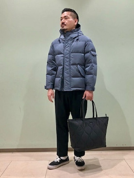 「TAKEO KIKUCHI（タケオキクチ）のアイテム（ダウンジャケット/コート）」を使った、TAKEO KIKUCHIさん（メンズ・175cm）の冬コーディネート