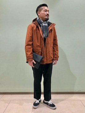 「TAKEO KIKUCHI（タケオキクチ）のアイテム（ダウンジャケット/コート）」を使った、TAKEO KIKUCHIさん（メンズ・175cm）の冬コーディネート