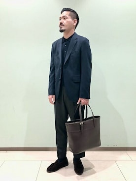 「TAKEO KIKUCHI（タケオキクチ）のアイテム（スーツジャケット）」を使った、TAKEO KIKUCHIさん（メンズ・175cm）の冬コーディネート