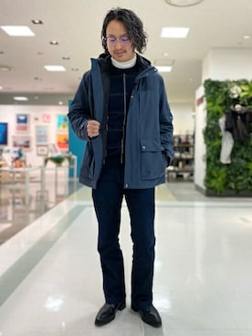 「TAKEO KIKUCHI（タケオキクチ）のアイテム（ダウンジャケット/コート）」を使った、TAKEO KIKUCHIさん（メンズ・173cm）の冬コーディネート