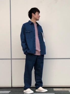 「USAコットン」｜「アイテム（スリッポン）」を使った、wattaさん（メンズ・165cm）の春コーディネート