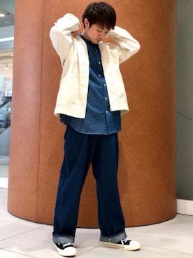 「coen（コーエン）のアイテム（ブルゾン）」を使った、wattaさん（メンズ・165cm）の春コーディネート