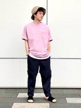 「coen（コーエン）のアイテム（帽子）」を使った、wattaさん（メンズ・165cm）の春コーディネート