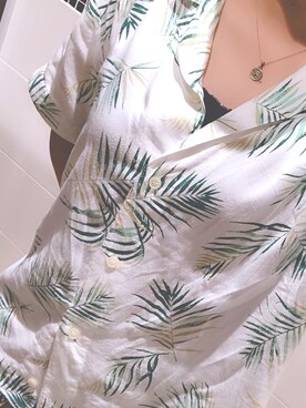 「HEART MARKET（ハートマーケット）のアイテム（シャツ/ブラウス、ホワイト系）」を使った、まるまるさん（レディース）の夏コーディネート