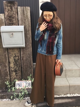 清水夏姫さん(レディース・160cm)の冬コーディネート