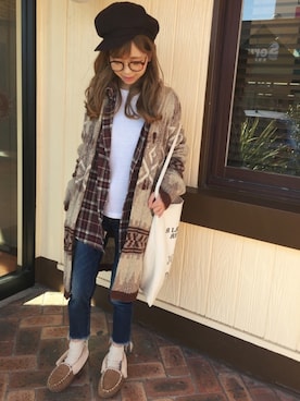 清水夏姫さん(レディース・160cm)の冬コーディネート