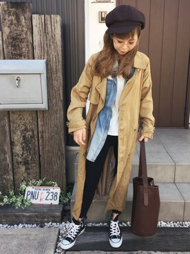 清水夏姫さん(レディース・160cm)の冬コーディネート