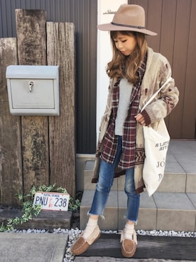 清水夏姫さん(レディース・160cm)の冬コーディネート