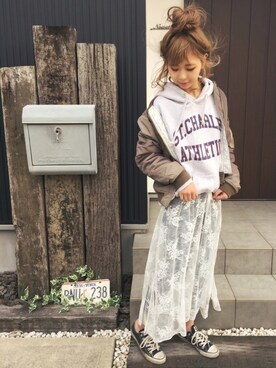 清水夏姫さんの「キャミレースワンピース」を使ったコーディネート