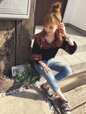 清水夏姫さん（レディース・160cm）の春コーディネート