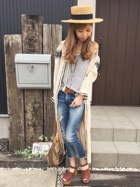 清水夏姫さん(レディース・160cm)の春コーディネート