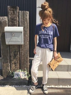 清水夏姫さん（レディース・160cm）の春コーディネート