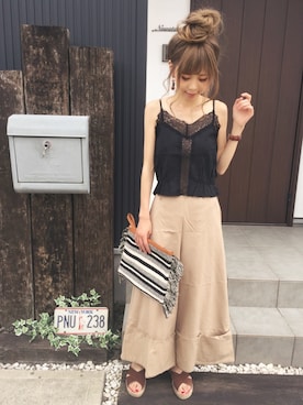 清水夏姫さん(レディース・160cm)の夏コーディネート