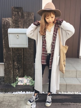 清水夏姫さん(レディース・160cm)の秋コーディネート