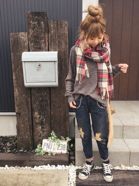 清水夏姫さん（レディース・160cm）の秋コーディネート