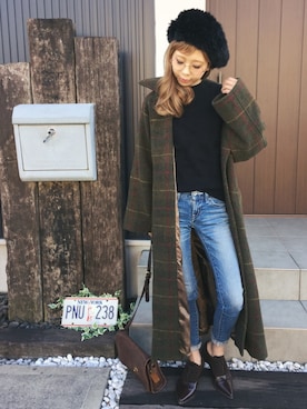 清水夏姫さん（レディース・160cm）の冬コーディネート