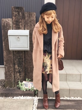 清水夏姫さん（レディース・160cm）の冬コーディネート