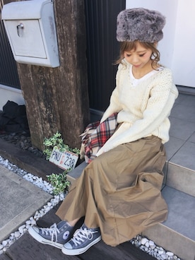 清水夏姫さん(レディース・160cm)の冬コーディネート