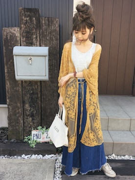 清水夏姫さん（レディース・160cm）の春コーディネート