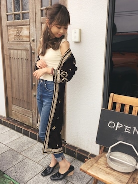 「TODAYFUL（トゥデイフル）のウッドソールパンプス（パンプス）」を使った、清水夏姫さん（レディース・160cm）の秋コーディネート