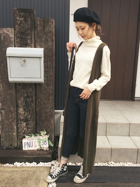 清水夏姫さん（レディース・160cm）の秋コーディネート