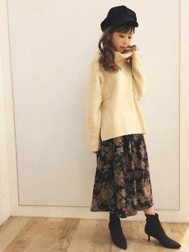 清水夏姫さん（レディース・160cm）の冬コーディネート