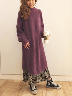 清水夏姫さん(レディース・160cm)の冬コーディネート