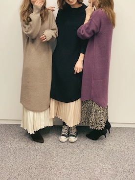 清水夏姫さん(レディース・160cm)の冬コーディネート