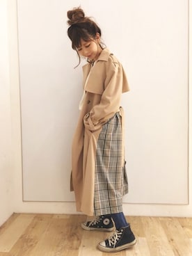 清水夏姫さん（レディース・160cm）の冬コーディネート