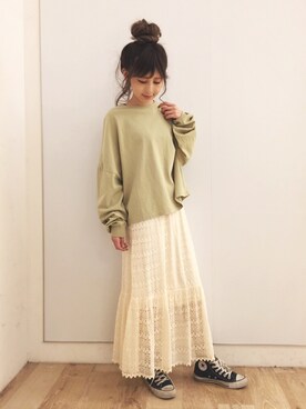 清水夏姫さん(レディース・160cm)の春コーディネート