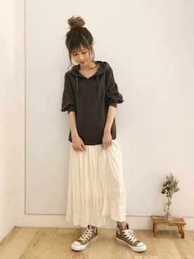 清水夏姫さん（レディース・160cm）の春コーディネート