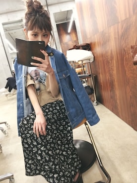 「OZOC（オゾック）のアイテム（パンプス）」を使った、清水夏姫さん（レディース・160cm）の春コーディネート
