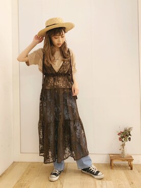 「平成最後のWEARISTAセンバツ」｜「アイテム（ワンピース）」を使った、清水夏姫さん（レディース・160cm）の春コーディネート