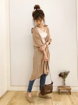 清水夏姫さん（レディース・160cm）の秋コーディネート