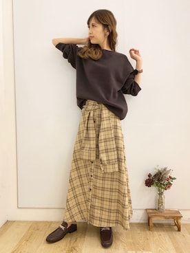 清水夏姫さん(レディース・160cm)の秋コーディネート