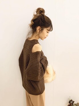 清水夏姫さん（レディース・160cm）の秋コーディネート