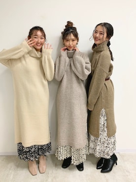 清水夏姫さん（レディース・160cm）の冬コーディネート