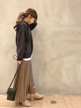 清水夏姫さん（レディース・160cm）の冬コーディネート