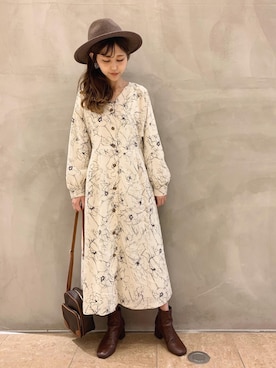 清水夏姫さん（レディース・160cm）の冬コーディネート