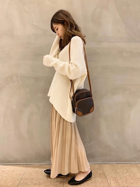 清水夏姫さん(レディース・160cm)の冬コーディネート