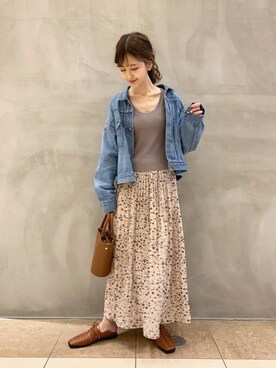 清水夏姫さん（レディース・160cm）の春コーディネート