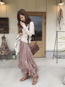 清水夏姫さん（レディース・160cm）の春コーディネート