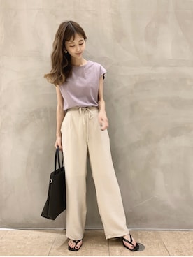 清水夏姫さん(レディース・160cm)の夏コーディネート